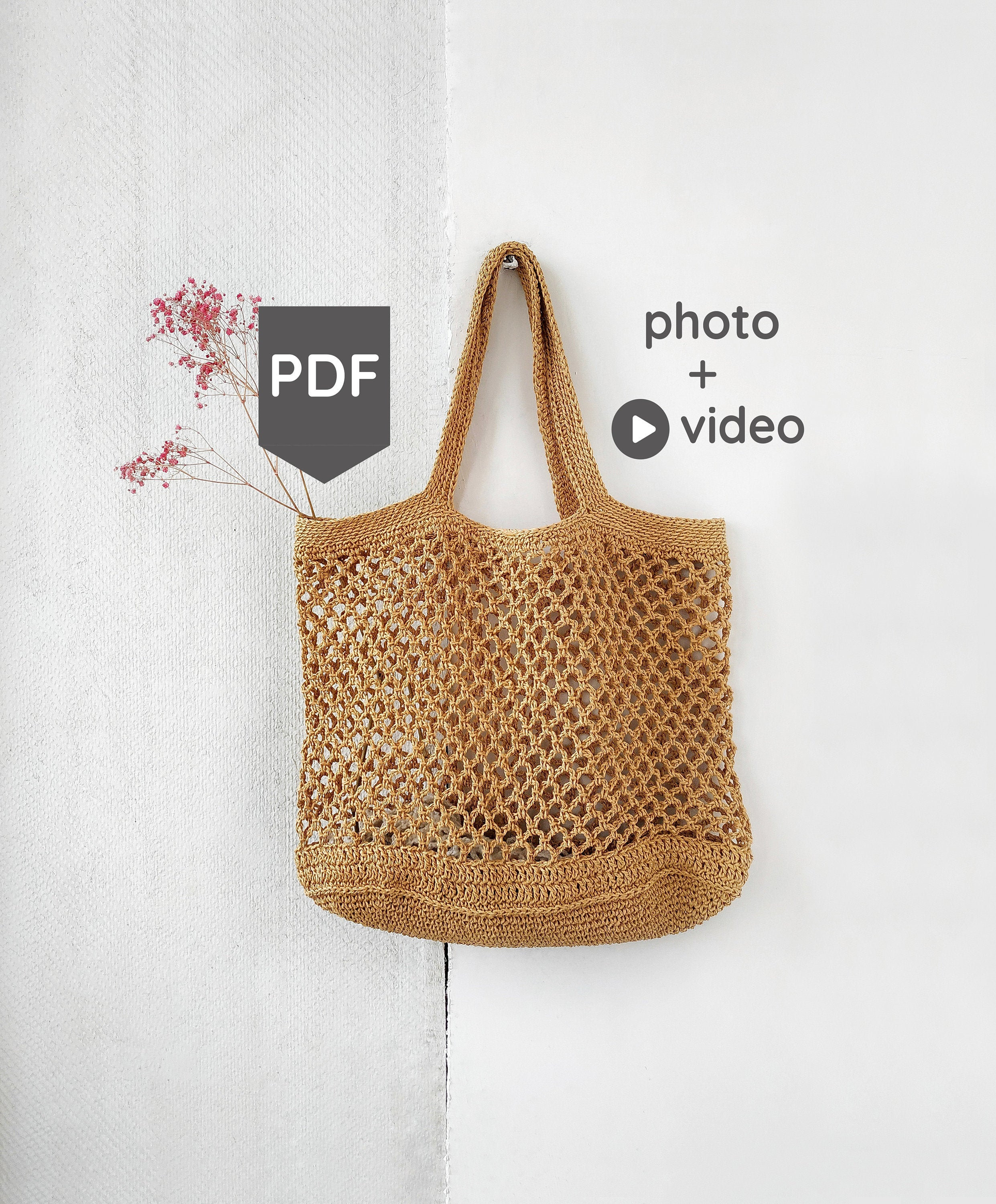 Crochet Bag PDF Pattern Raffia Market Tote DIY Crochet 
