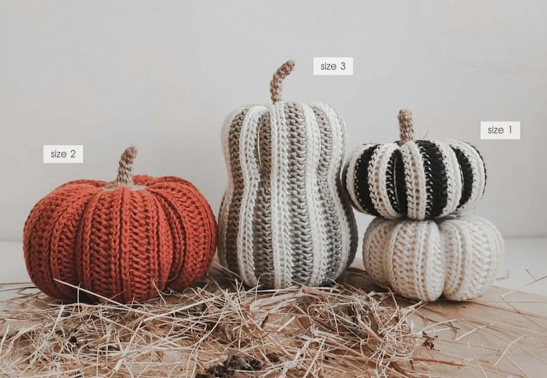 Crochet Pumpkin pattern 3 sizes, PDF digital download, Halloween crochet pattern, Fall decor tutorial image 10