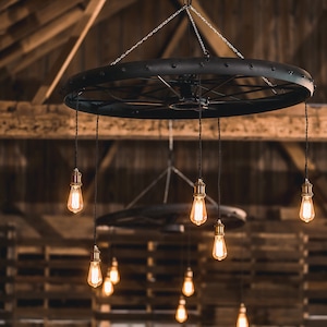 Wagon wheel chandelier