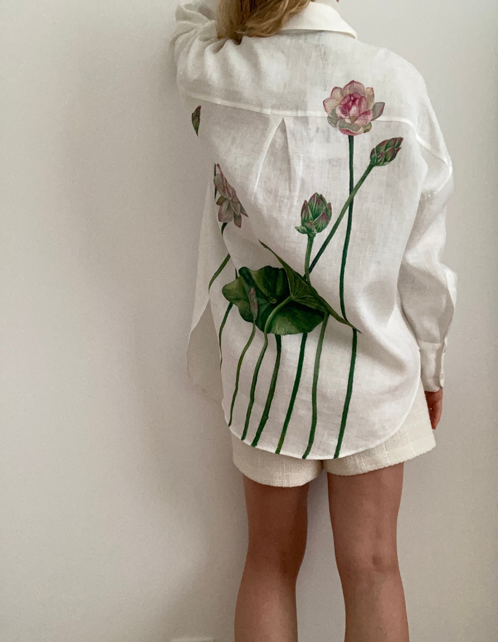 Lavendar Bloom - Hand Painted Blouse