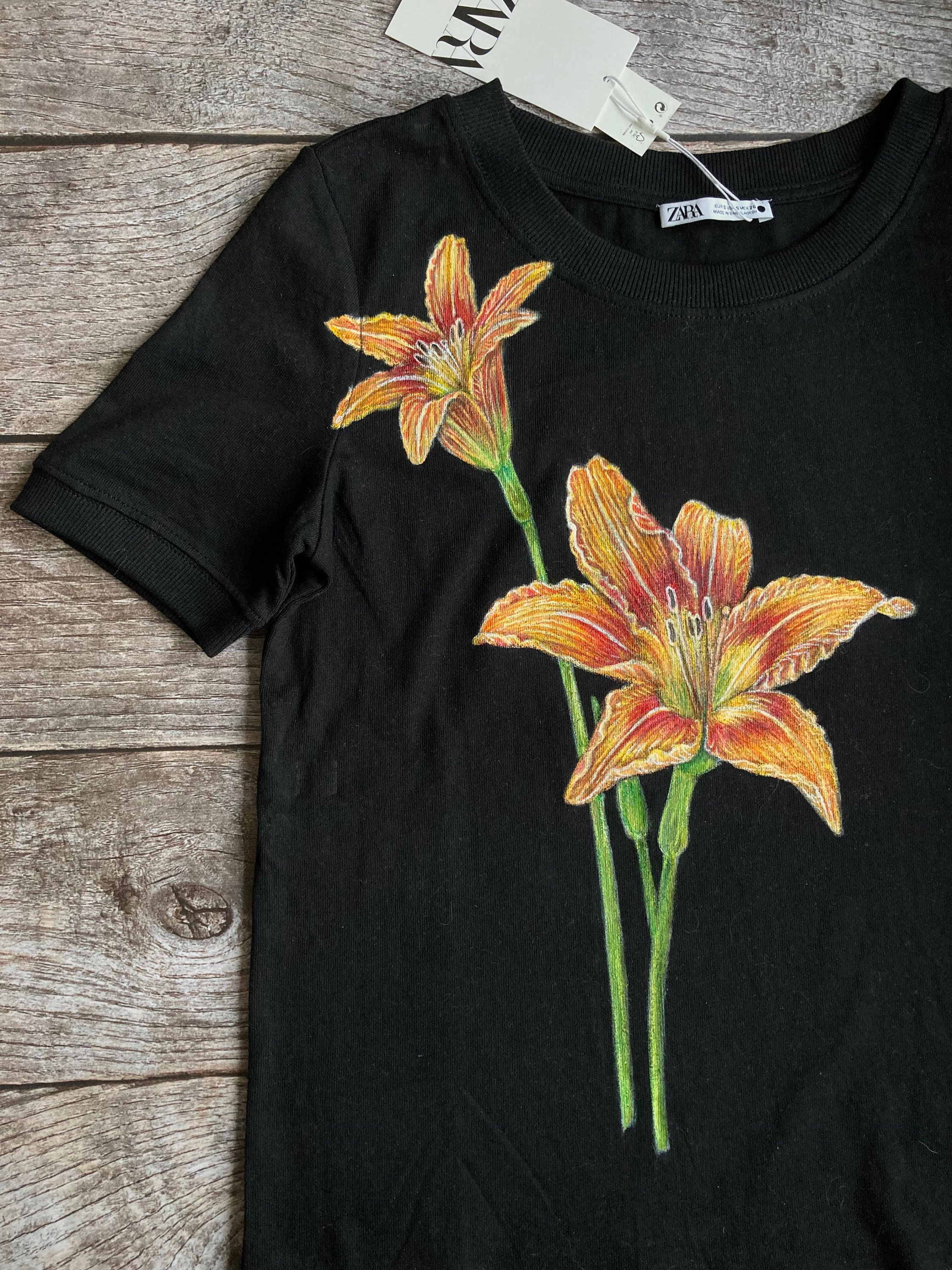 Custom Flower Shirt, Hand Painted T Shirt Birthday Gift for Daughter