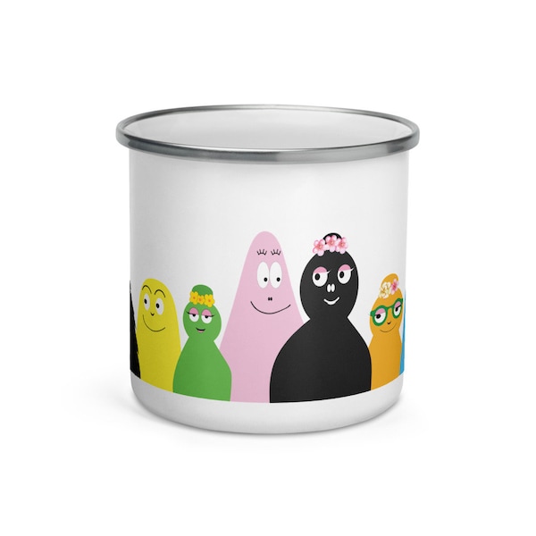 Mug émaillé Barbapapa | barbapapa vintage des années 1970 | Famille Barbapapa | barbamama barbapapa | Mugs Disney | Famille Cartoon