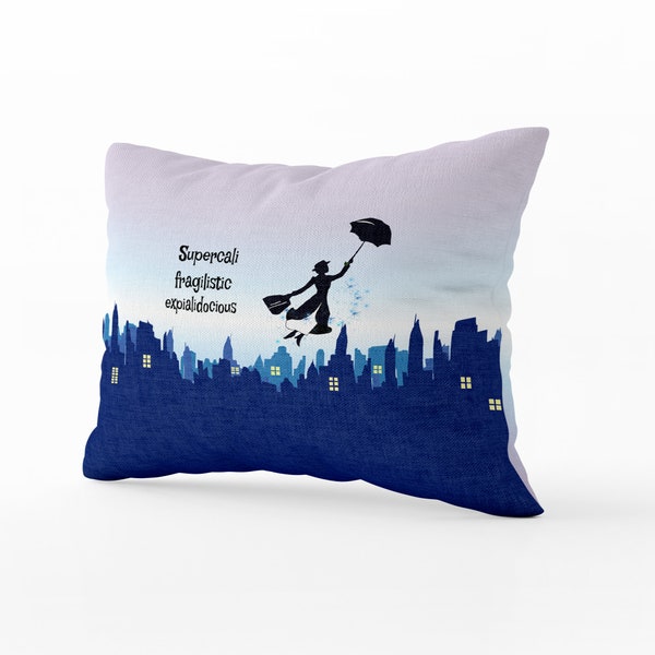 Mary Poppins Pillow | Mary Poppins gifts|  Mary Poppins returns|The lumbar pillow| Mary Poppins Art| mary poppins pillows