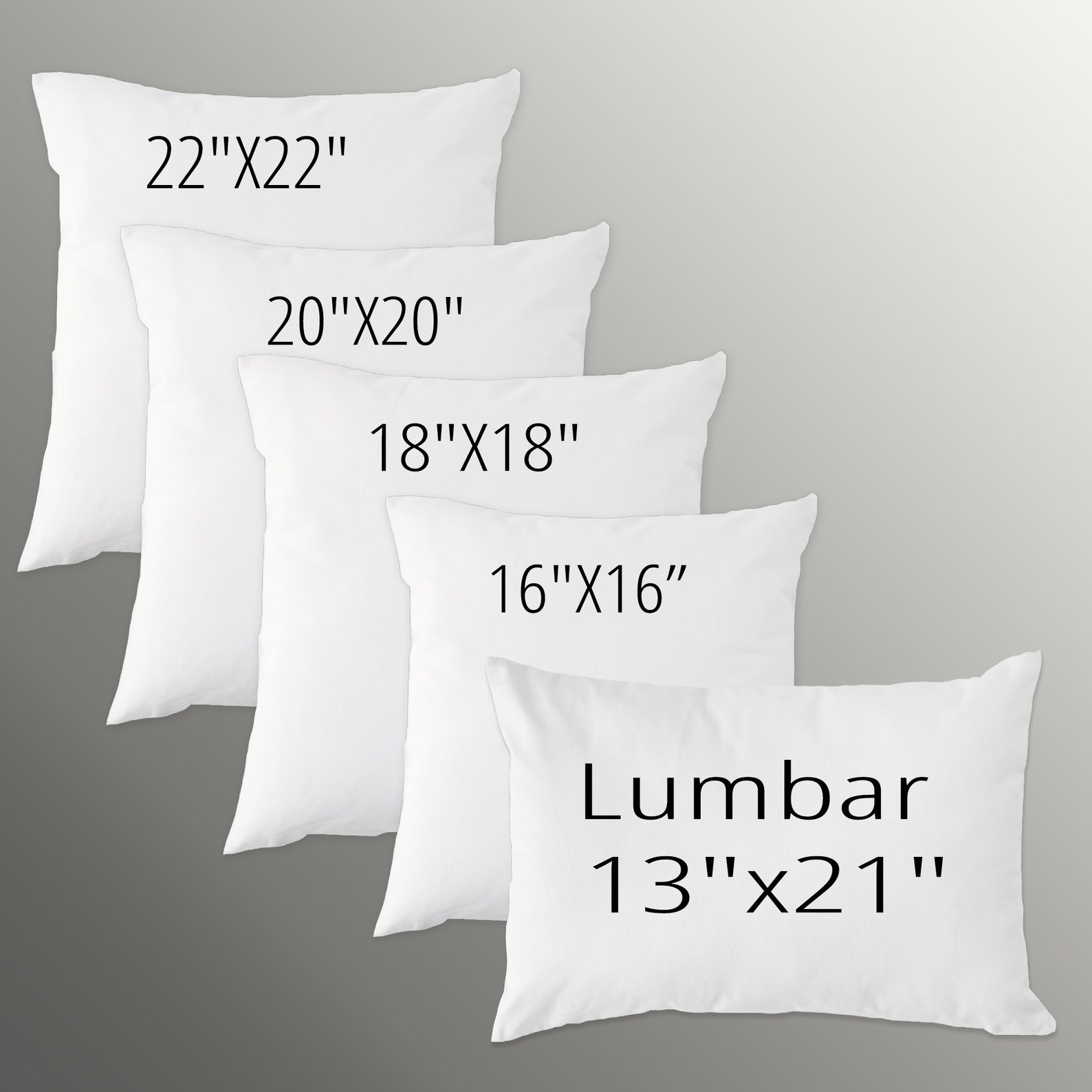 Pillow Insert Lumbar Insert pillow in 5 sizes Pillow Insert Etsy