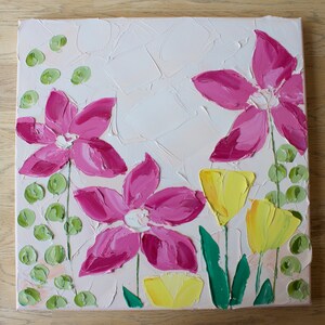 Oil painting, Floral artwork, Impasto painting