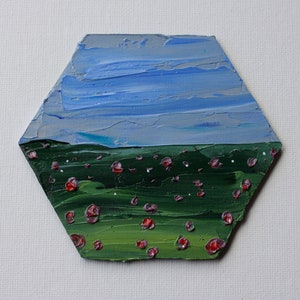 Fridge magnet, magnet art, floral artwork, floral painting