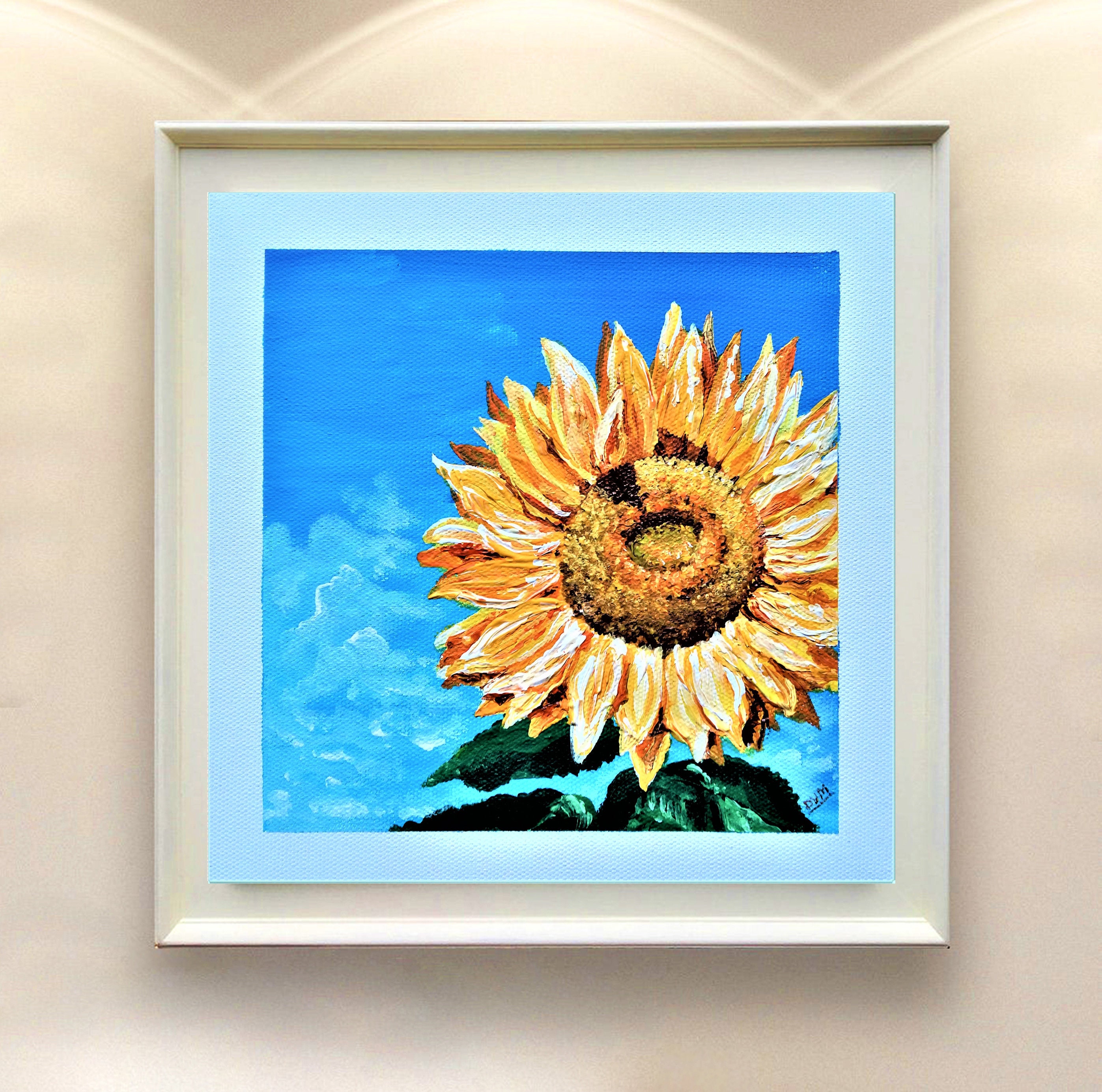 Acrylic Painting Sunflowers Original Flower Acrylic Painting