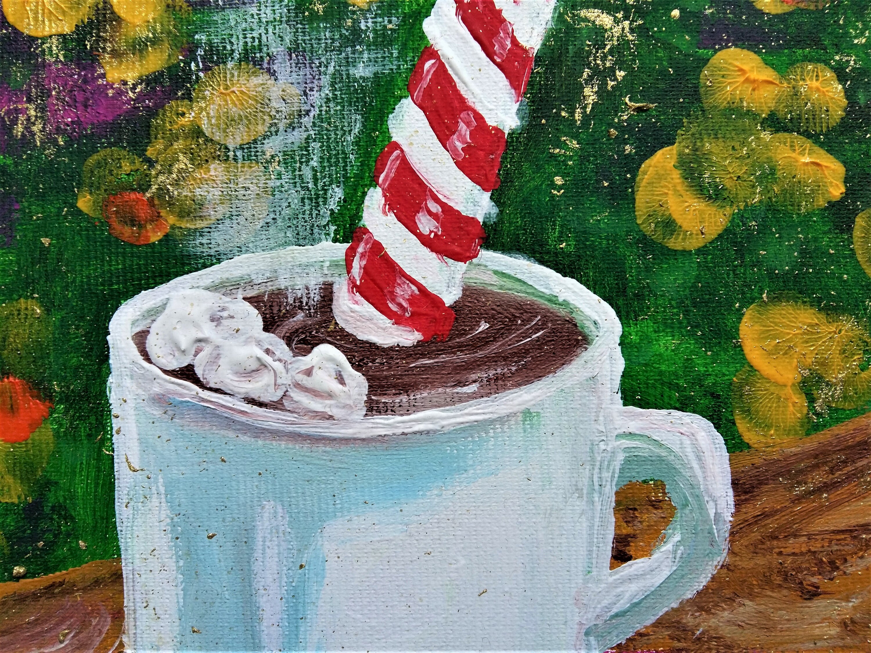 Painting Mug kitchen art canvas Original Art.Acrylic | Etsy