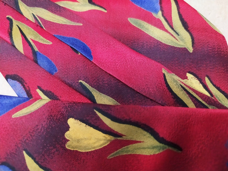 Necktie Silk Mens cravat Principles Tie print floral pattern Vintage brand Made in England