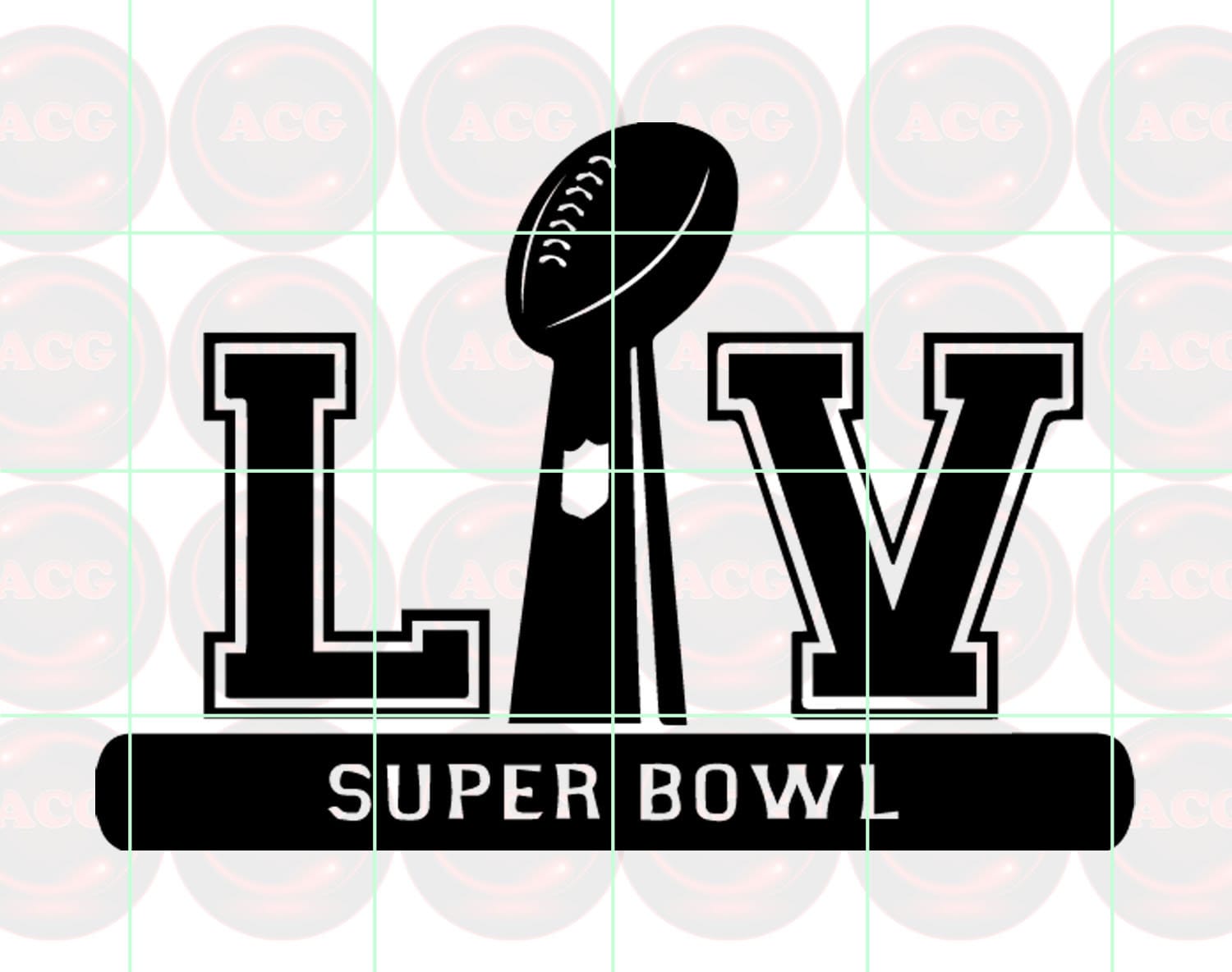Super Bowl 55 LV Logo Svg, Png, Dxf, Pdf Instant Download Files