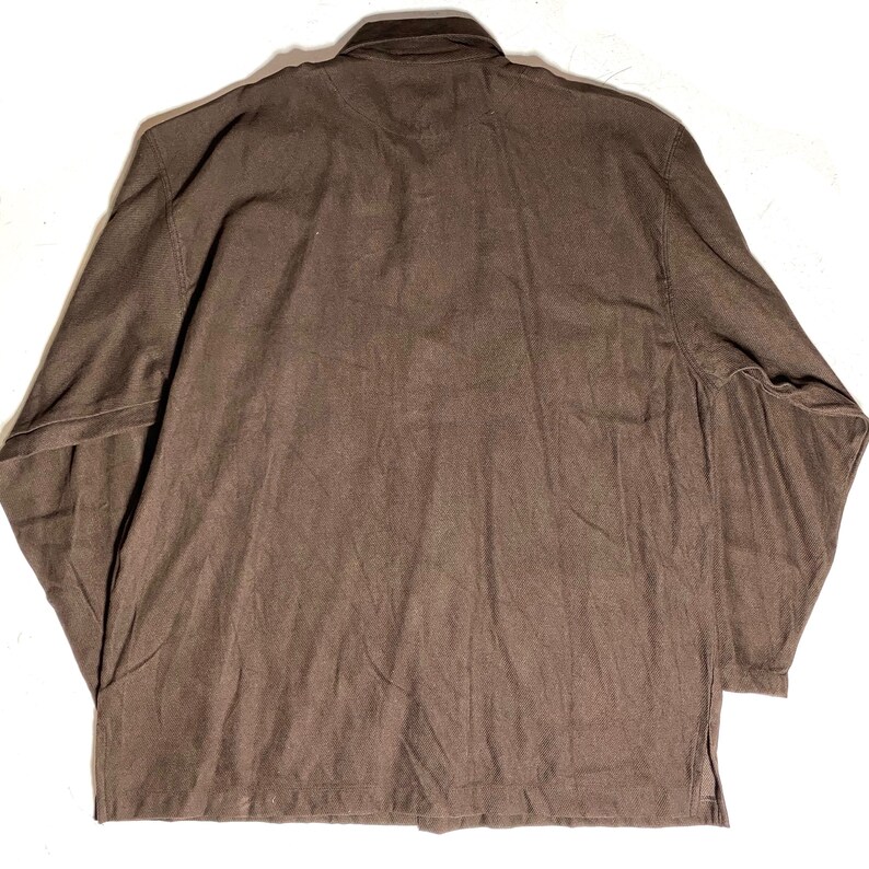 80s NOS sz XXL Tipo\u2019s brown striped canvas worker style chore jacket made in Italy