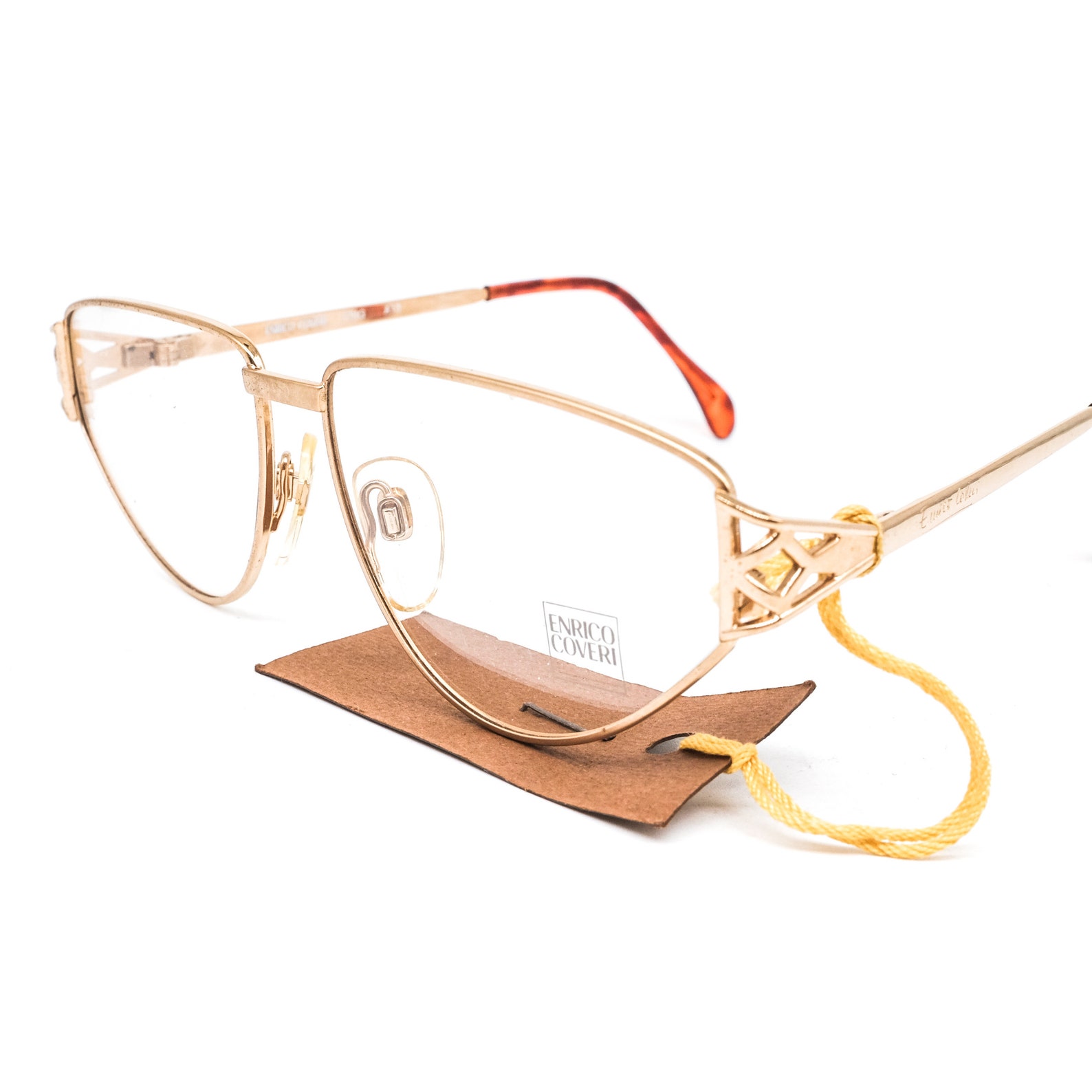 Enrico Coveri 311 600 gold metallic eyeglasses frames with cut Etsy