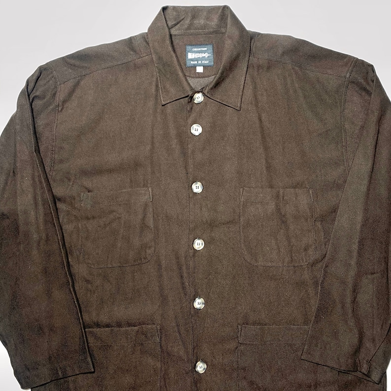 80s NOS sz XXL Tipo\u2019s brown striped canvas worker style chore jacket made in Italy