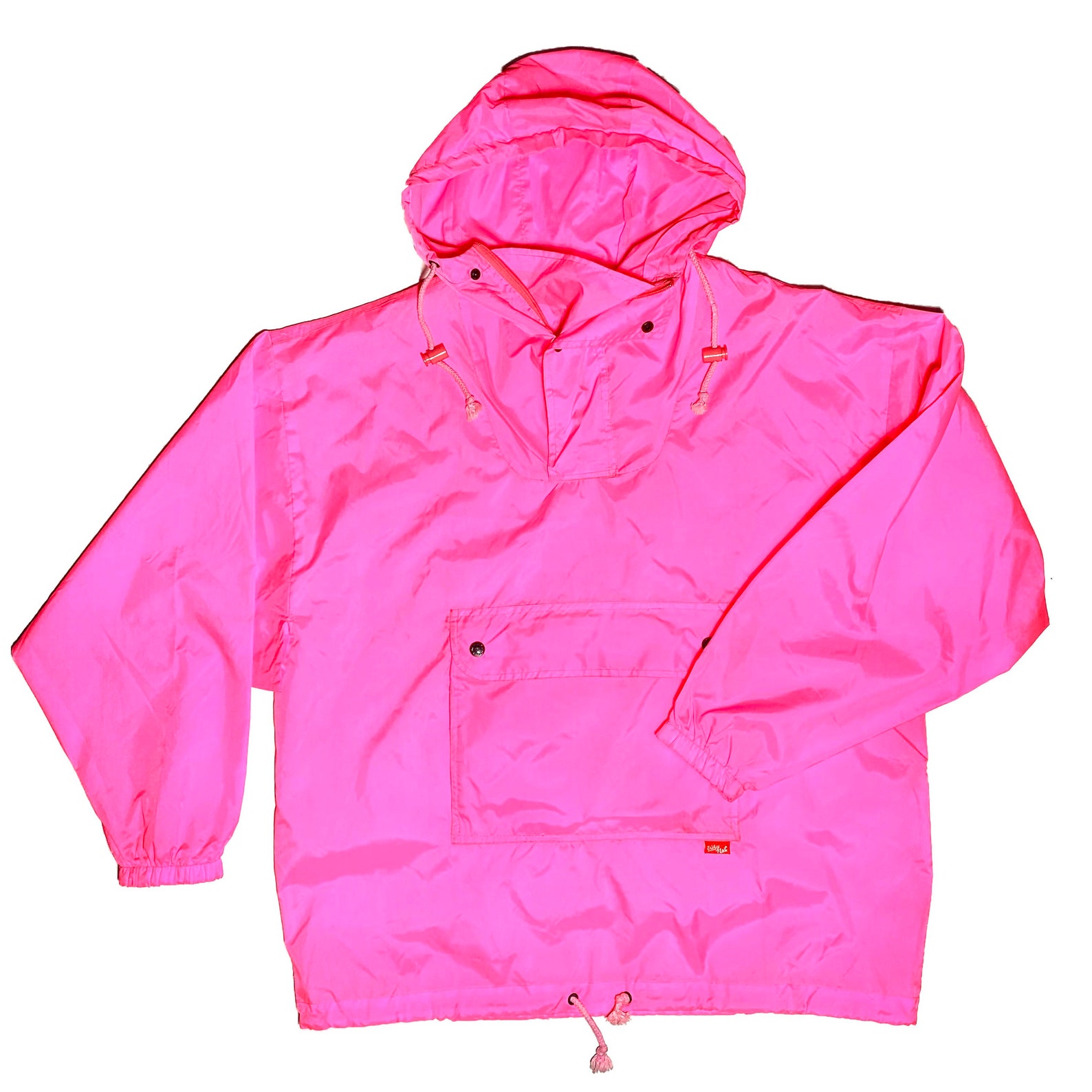 Top Punch foldable neon pink rain jacket with big back Etsy
