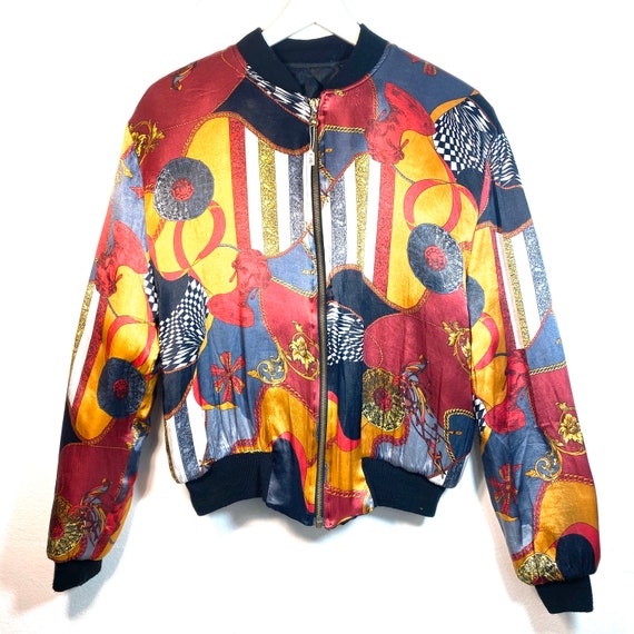 Baroque bomber jacket in pure Versace vibe, size 4
