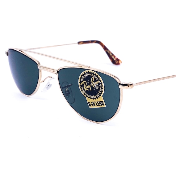 RayBan W1758 oval gold aviator sunglasses made in