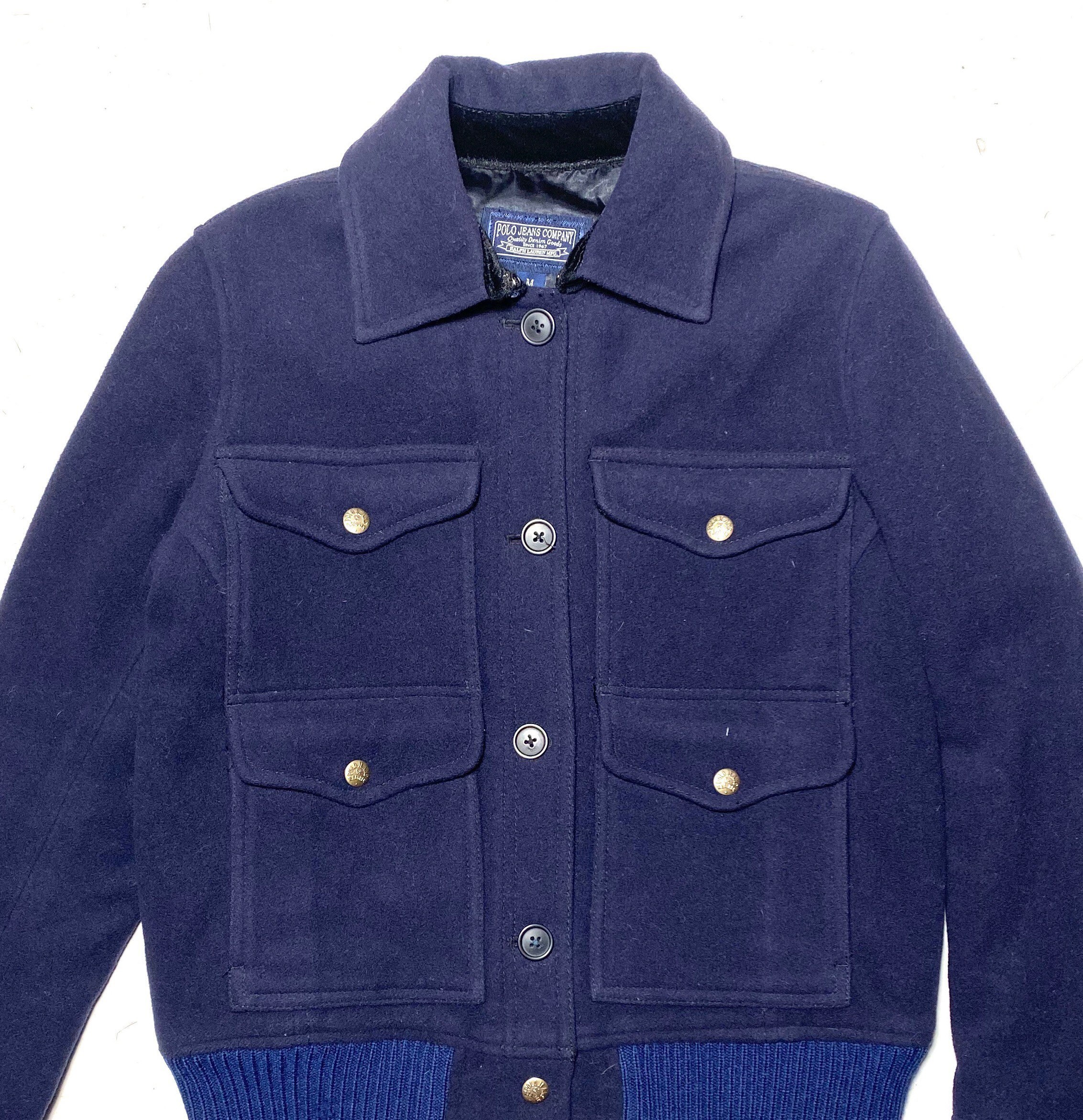 Polo Ralph Lauren navy wool jacket classic Harrington style sz | Etsy