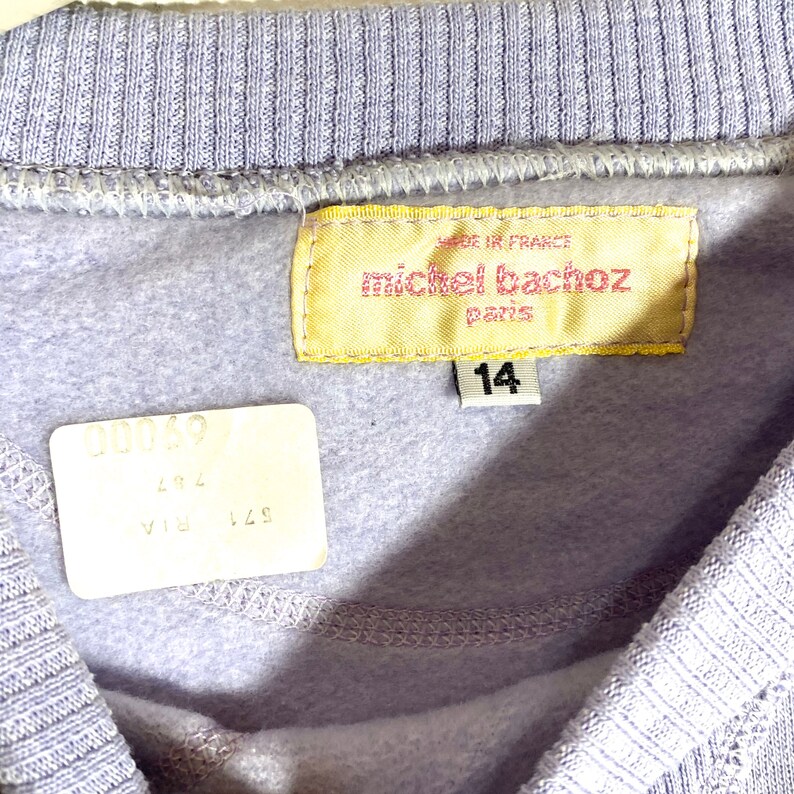Bugs Bunny lilac sweatshirt Warner Bros print by Michel Bachoz new old stock 80s size M.