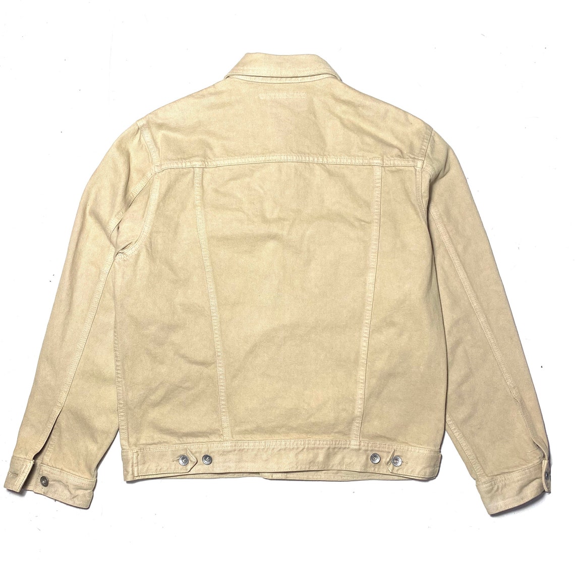 DKNY 90s beige denim trucker jacket made in USA cool workwear | Etsy