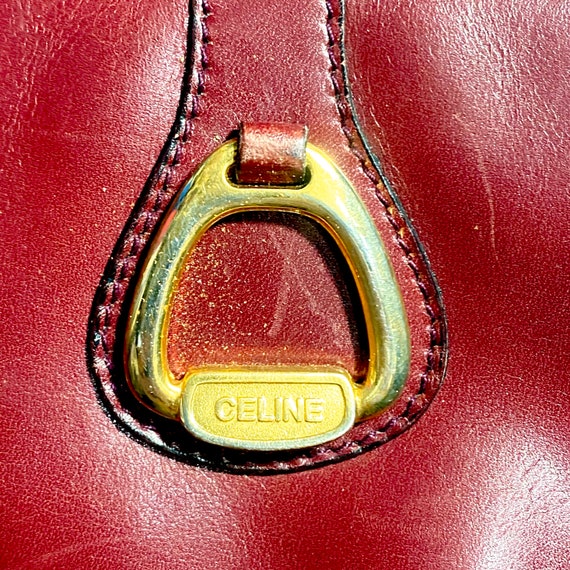 Celine burgundy leather clutch shoulder bag, great