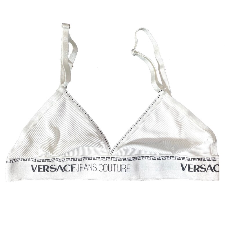 Versace Jeans Couture Nos 90s Top Bra With Signature Bands White New And Boxed Clothing Women S Clothing Valresa Com