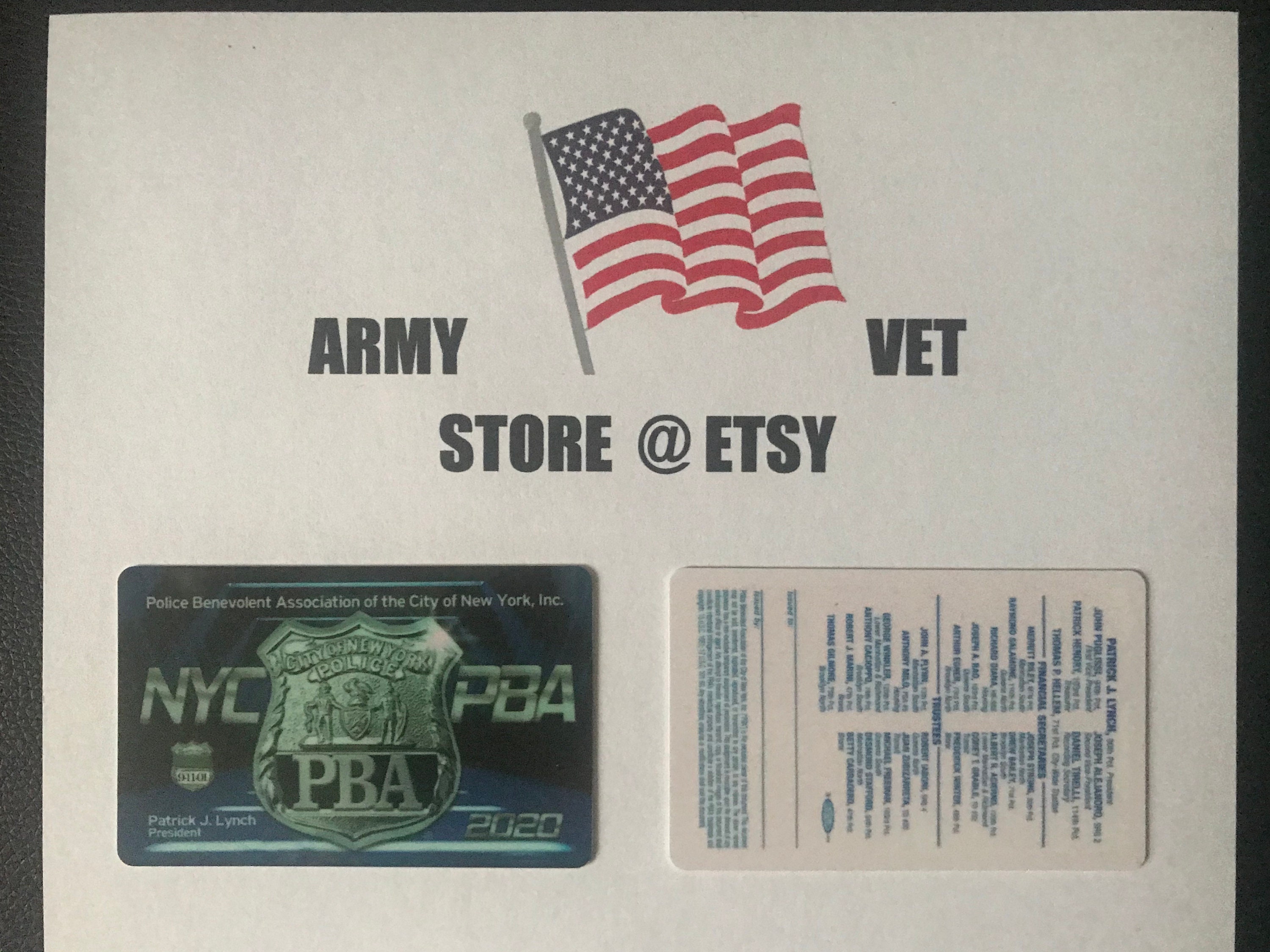 PBA Card Official NYPD 2020 Memorabilia Etsy