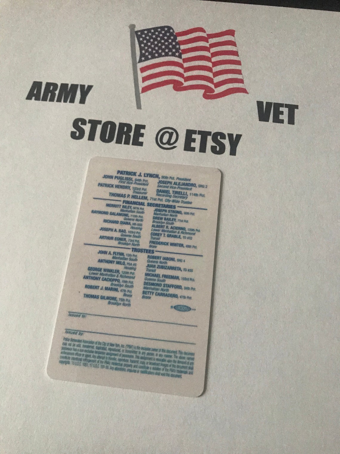 PBA Card Official NYPD 2020 Memorabilia Etsy