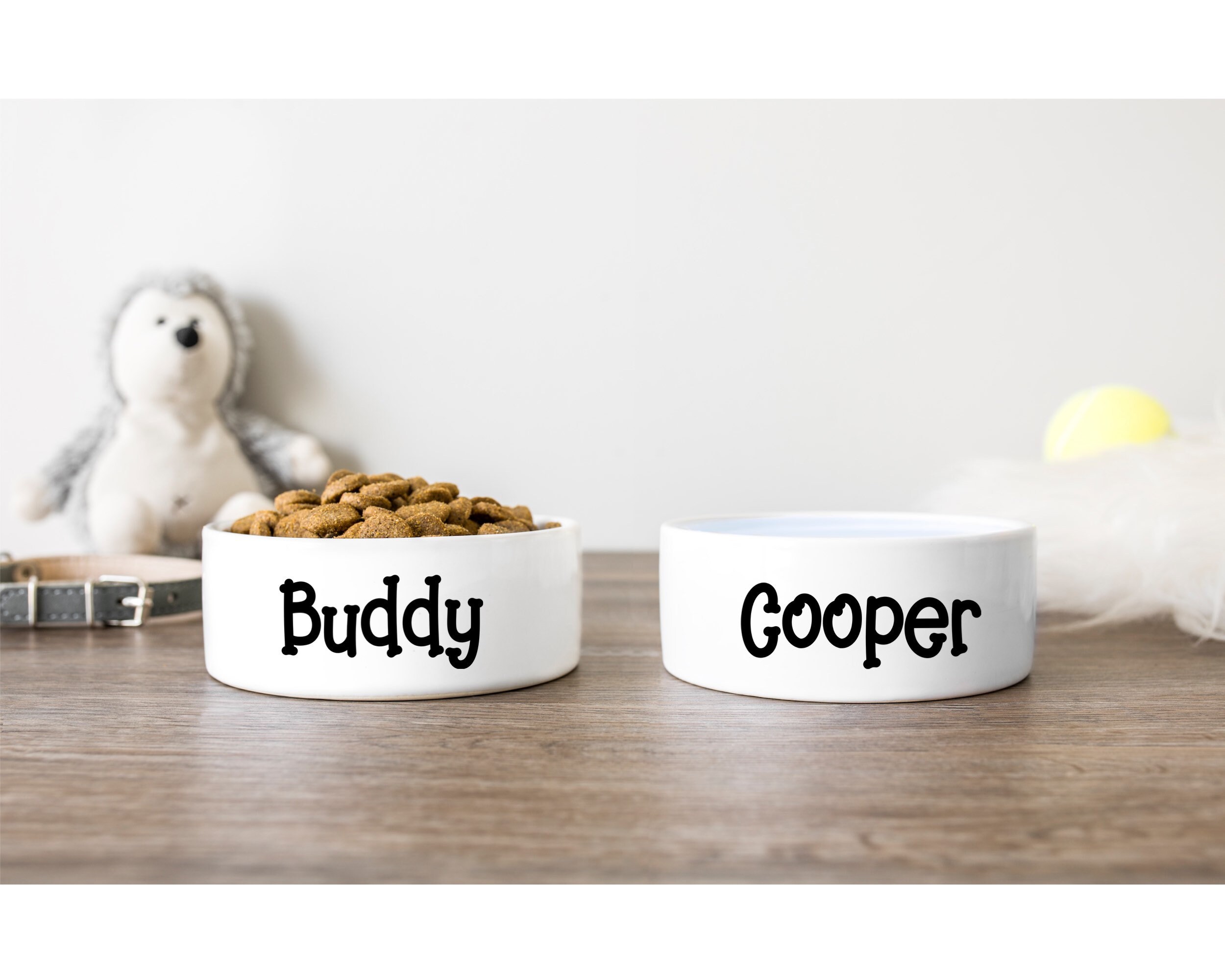Dogs bowl decal Custom dog name decal l Customized dog name Etsy