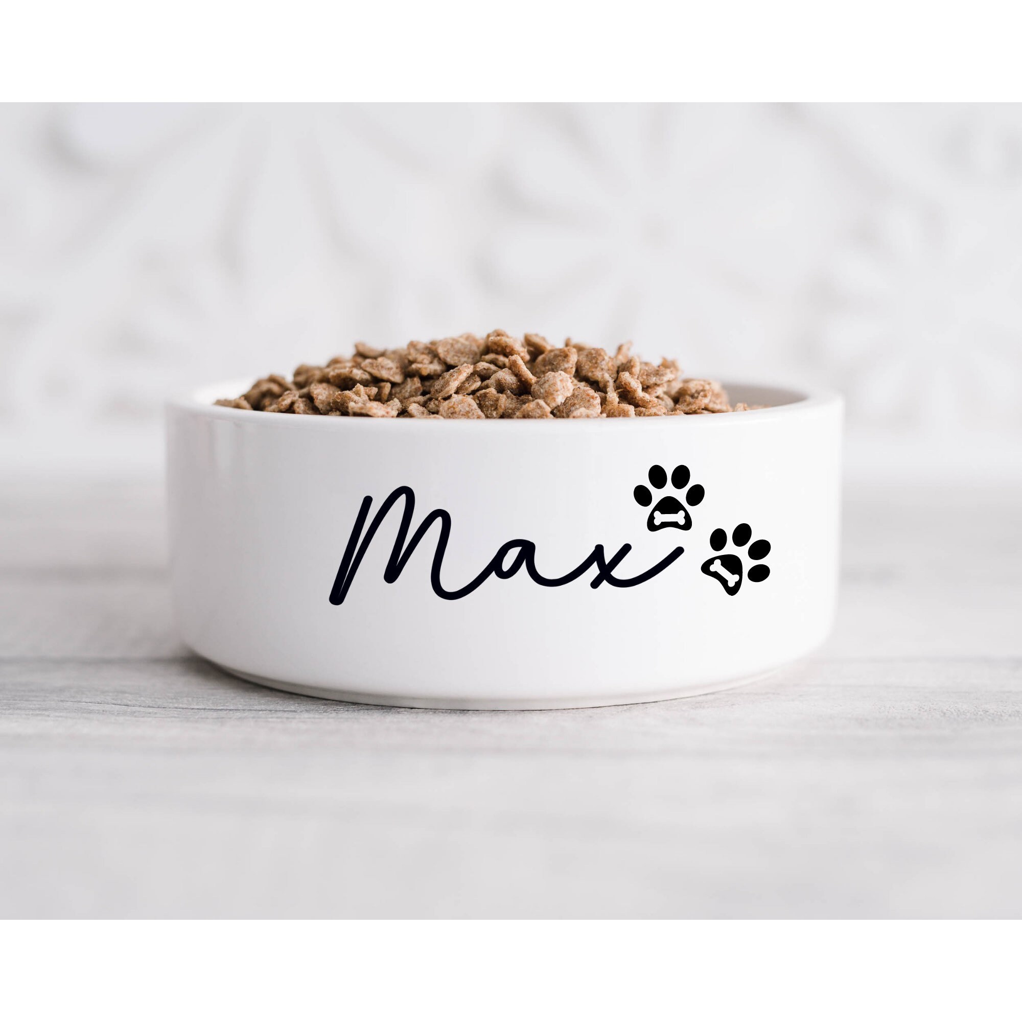 Dogs bowl decal Custom dog name decal l Customized dog name Etsy