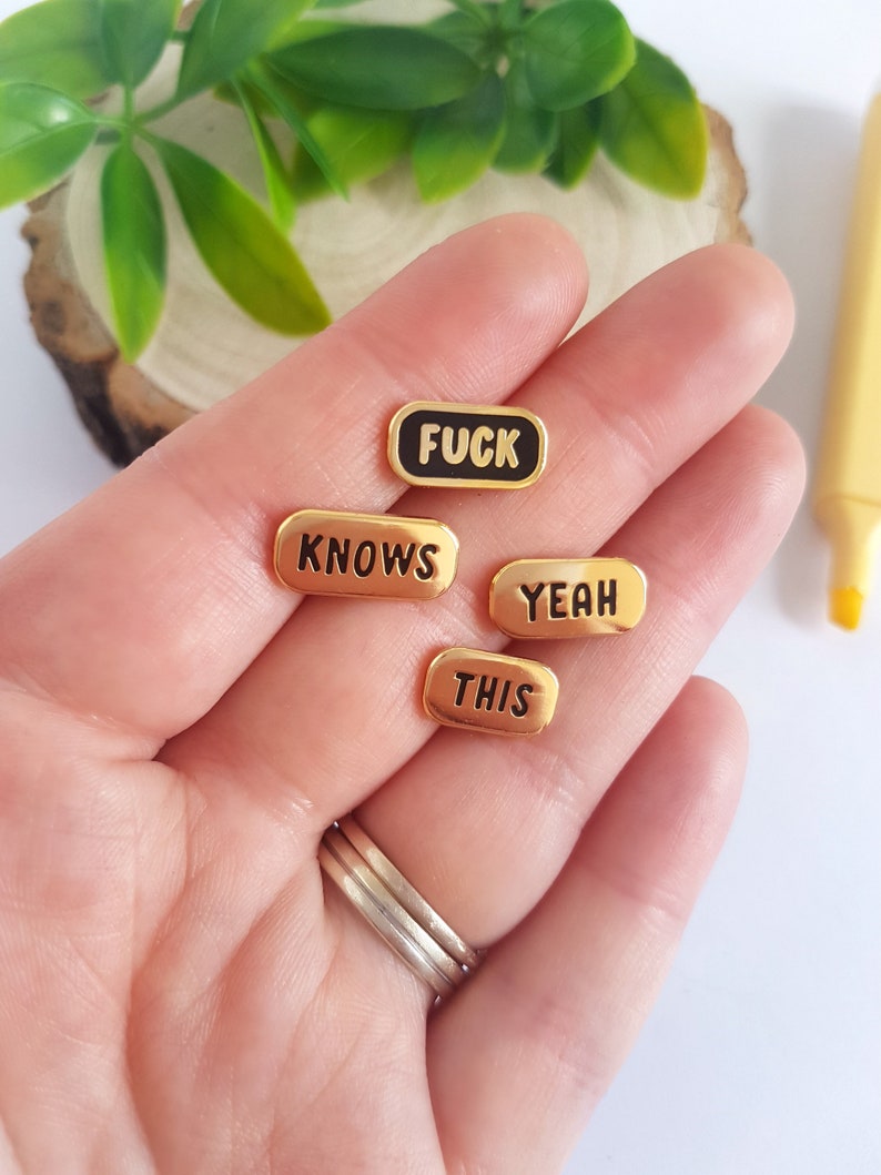 Sweary Mini Pins Set of 4 Hard Enamel Mini Pins Etsy