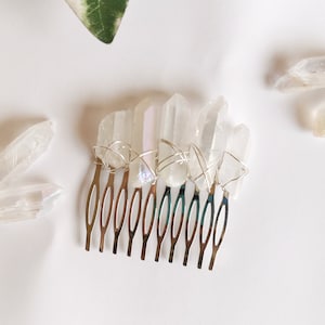 Angel Aura Quartz Hair Comb Pin