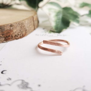 Copper Wrap Ring Adjustable Hammered Cuff Thumb Ring Stackable