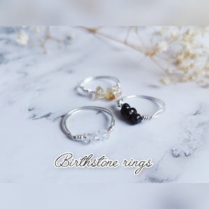 Birthstone Ring / Crystal Stacking Rings / Gemstones