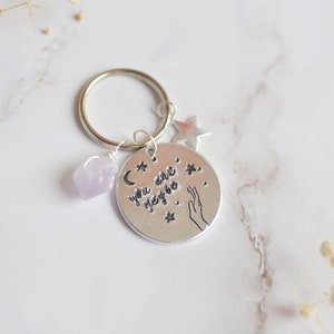 You Are Magic Keyring, Amethyst, Crystal, Metal Stamped, Magic, Gift for Her, Positivity