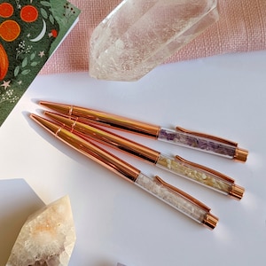 Crystal Pen, Ballpoint, Gemstone Stationery, Bujo Accessories, Cottagecore Gifts, Journal Writing, Cute Ballpoint Pen, Fairycore