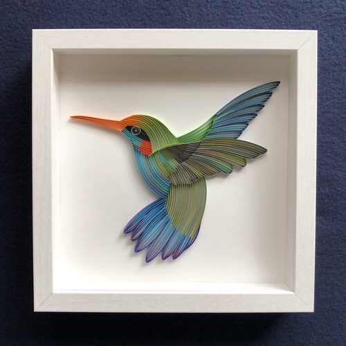 Quilled Flower Wall Art Bird of Paradise Covered With Glass Etsy