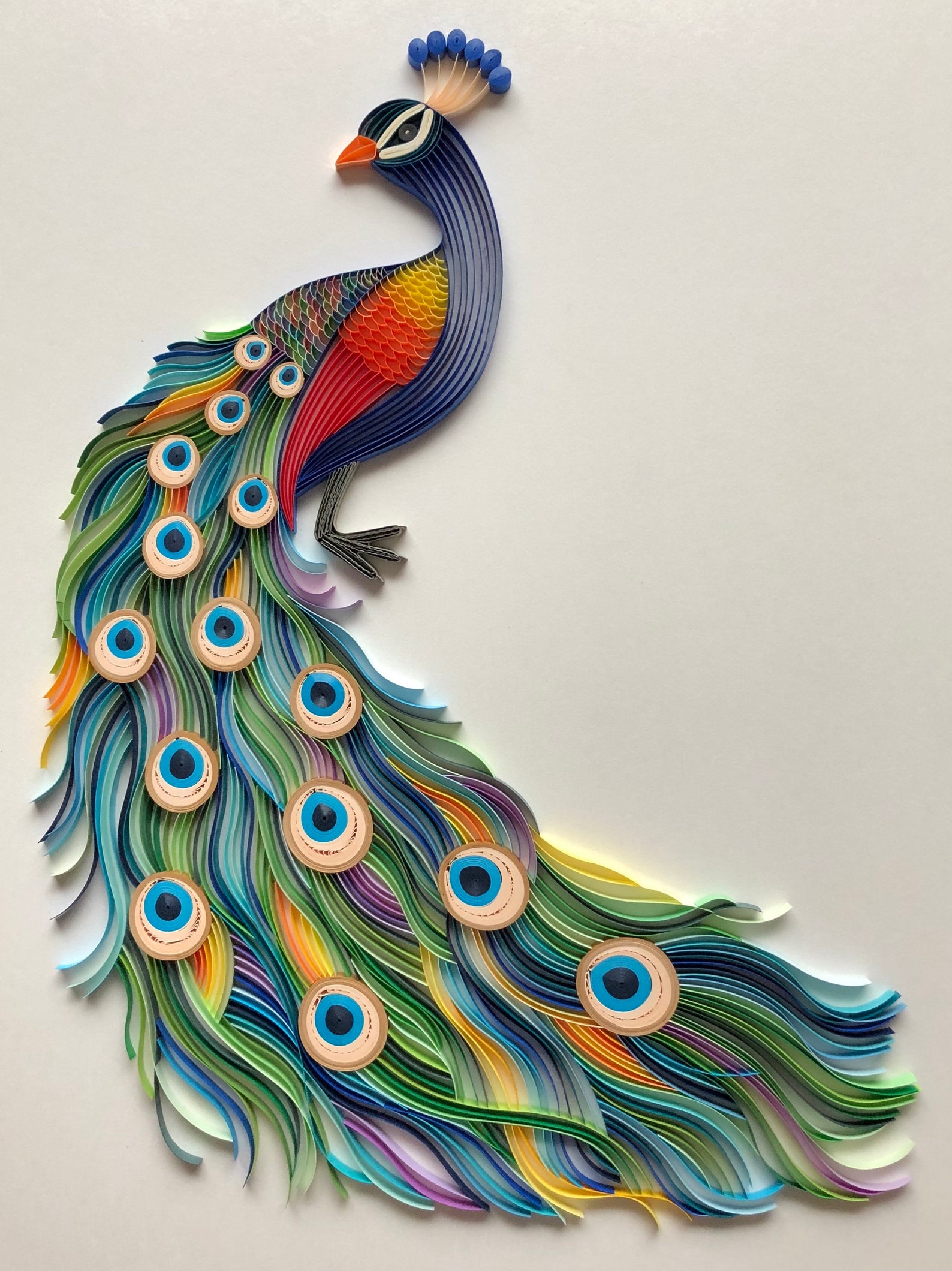 Peacock Wall Art Quilled Bird Elegant Peacock 3D Art Paper Etsy