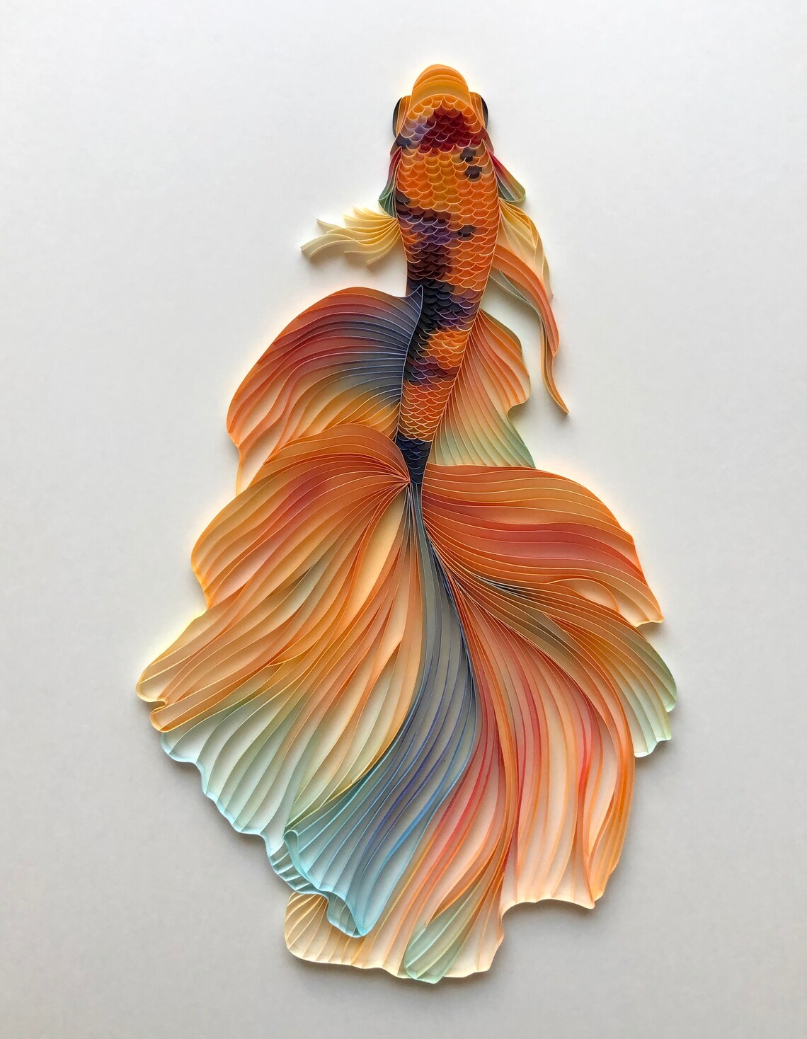 Quilled Wall Art Betta Fish 3D Art Paper Painting Unique Etsy