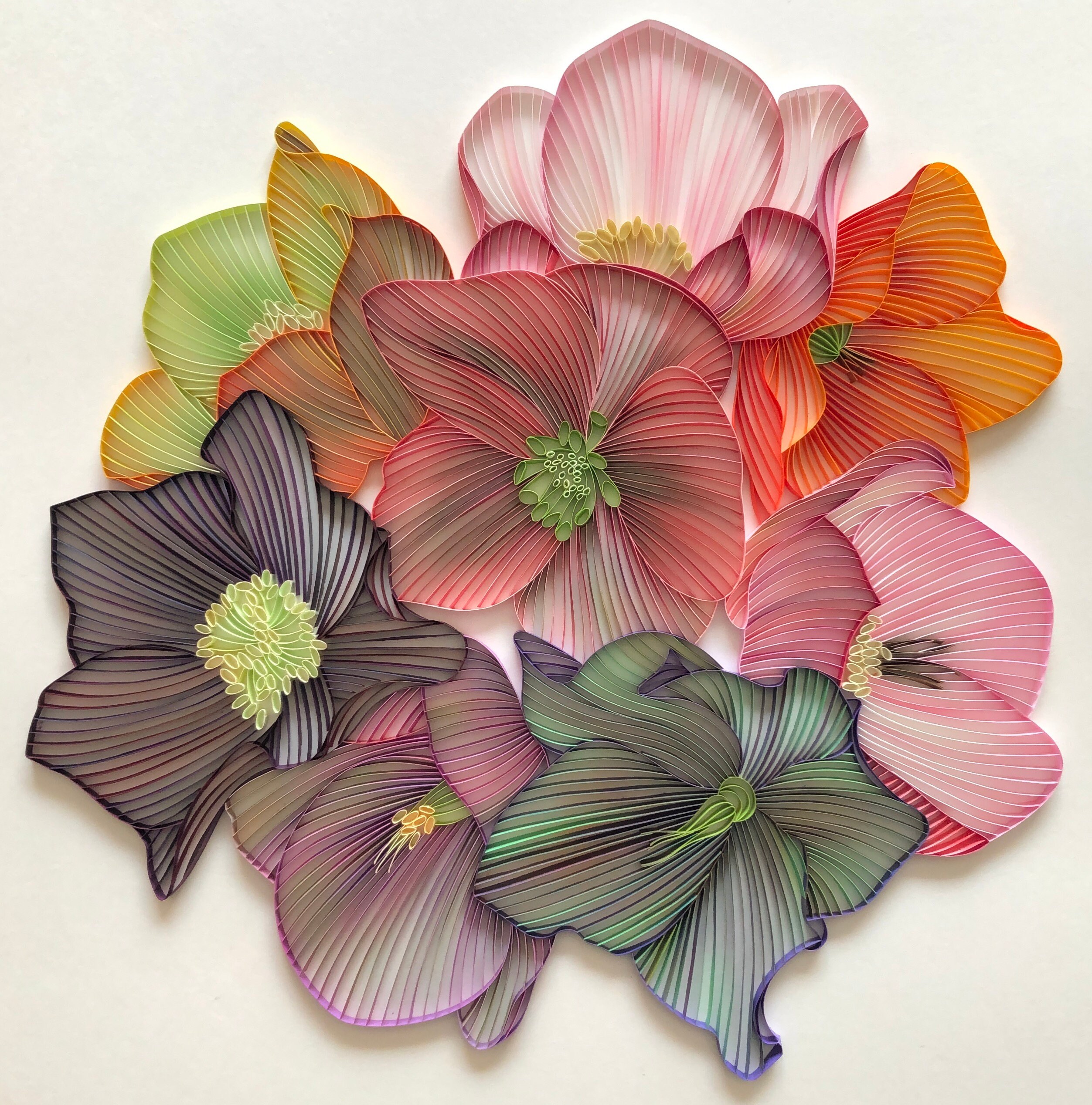 Quilled Flower Wall Art Hellebores 3D Framed Paper Art Etsy