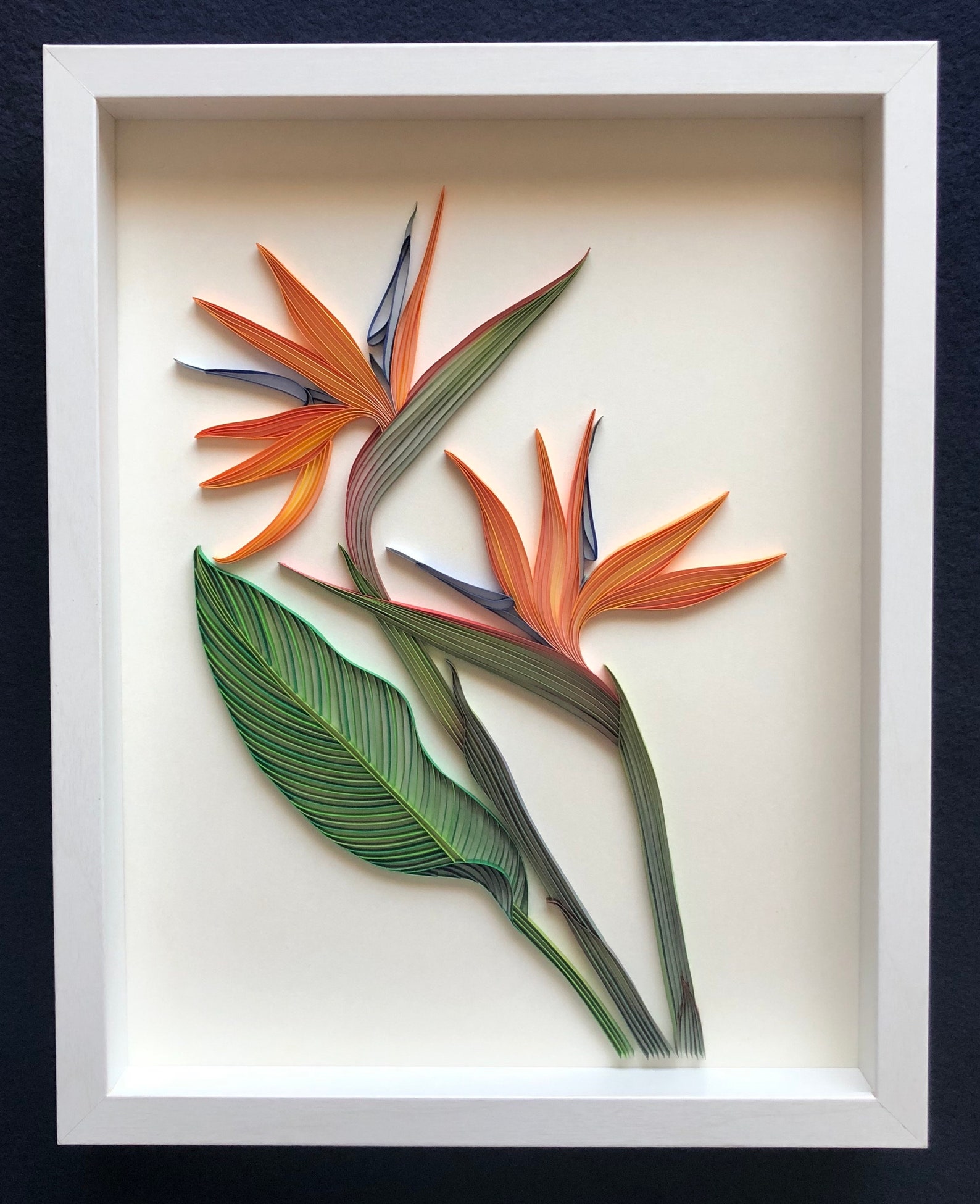 Quilled Flower Wall Art Bird of Paradise 3D Art Framed With Etsy