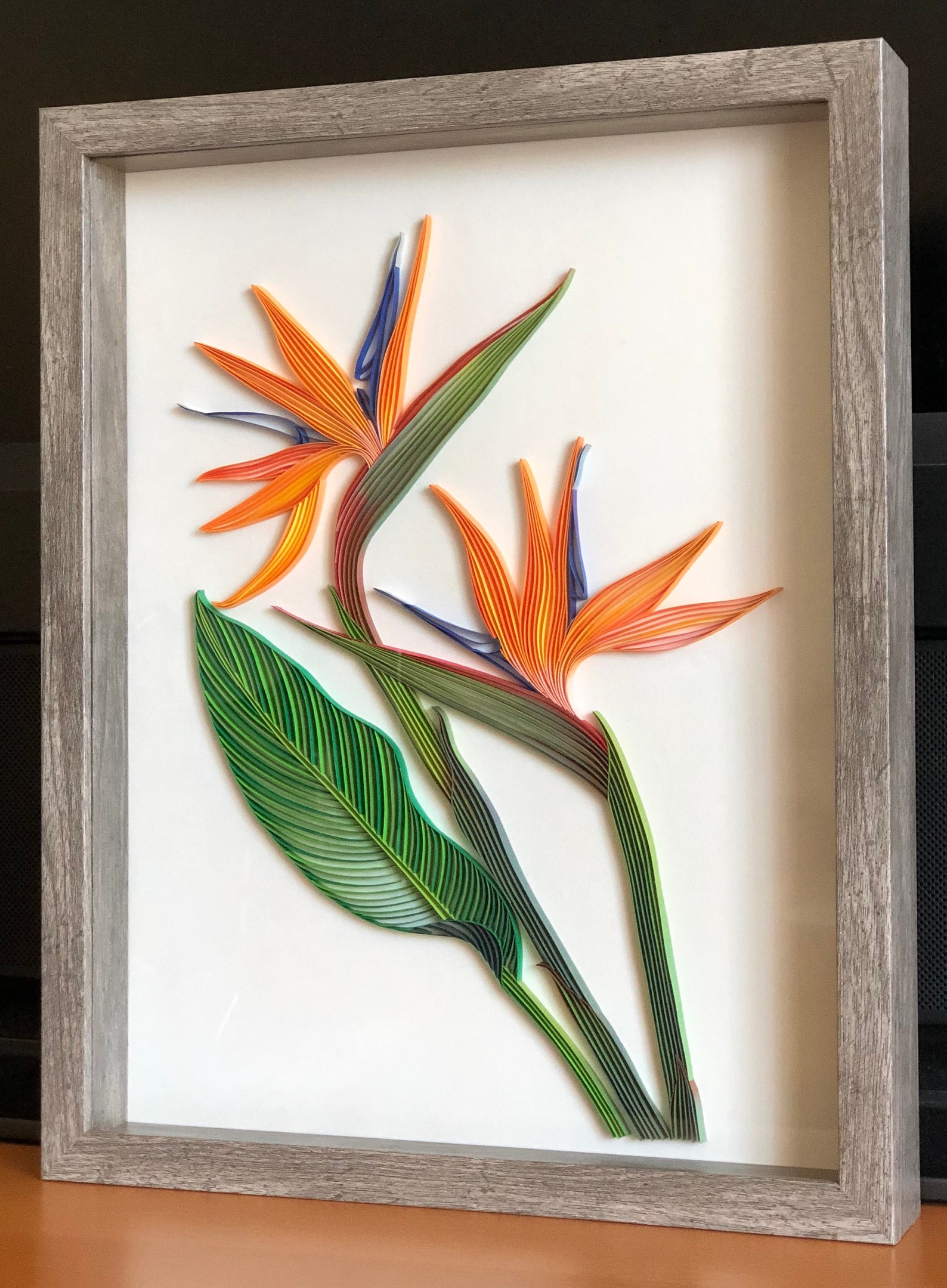 Quilled Flower Wall Art Bird of Paradise 3D Art Framed With Etsy