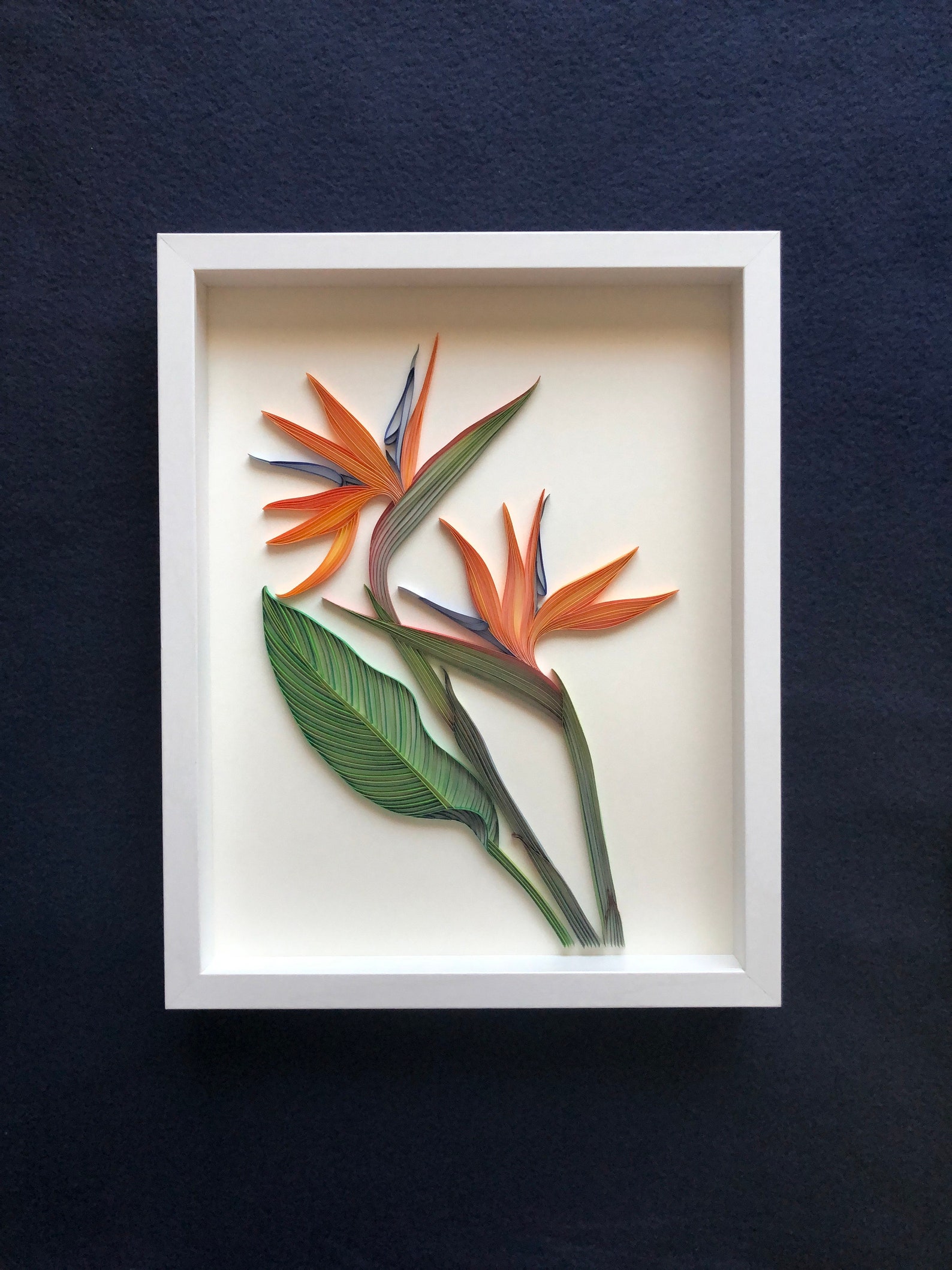 Quilled Flower Wall Art Bird of Paradise 3D Art Framed With Etsy