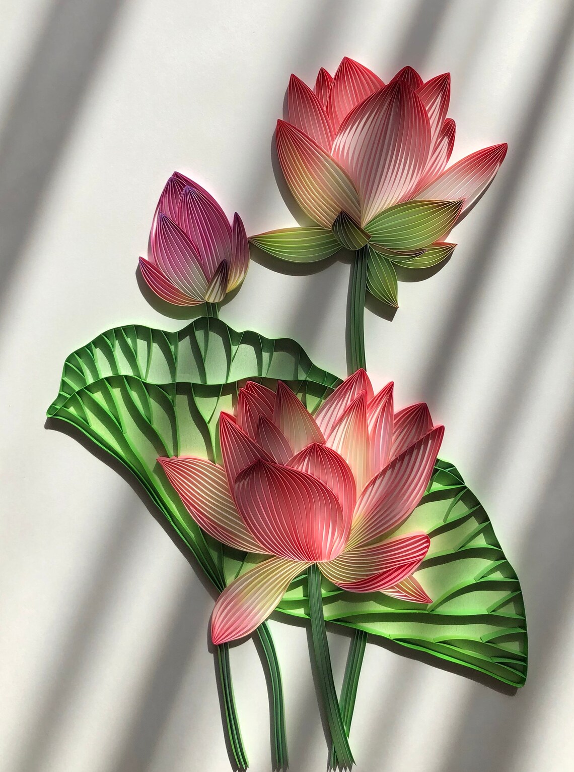 Quilled Flower Wall Art Lotus 3D Art Paper Painting Unique Etsy