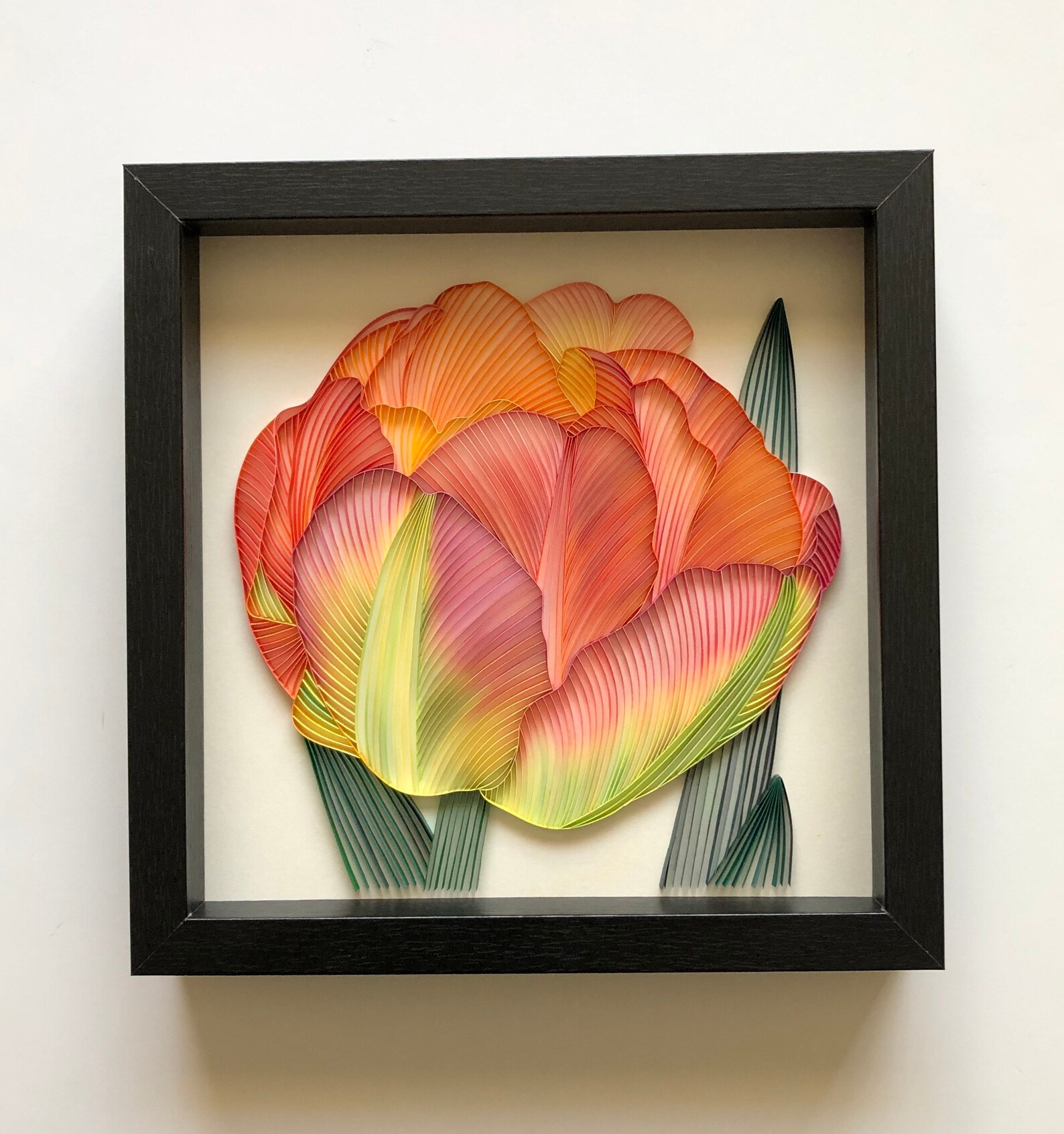Quilled Flower Wall Art Tulip Bulb 3D Art Paper Painting Etsy