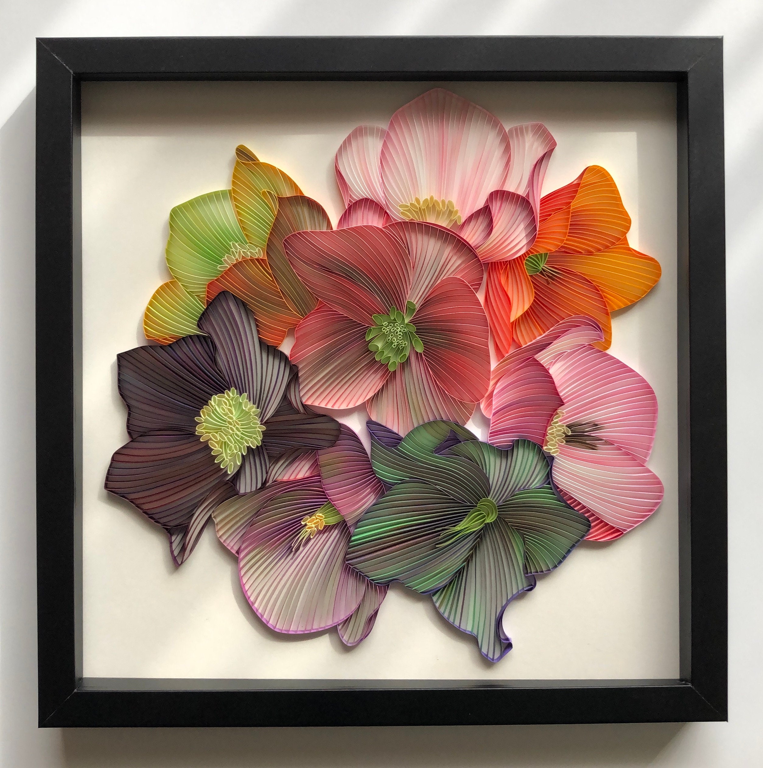 Quilled Flower Wall Art Hellebores 3D Framed Paper Art Etsy