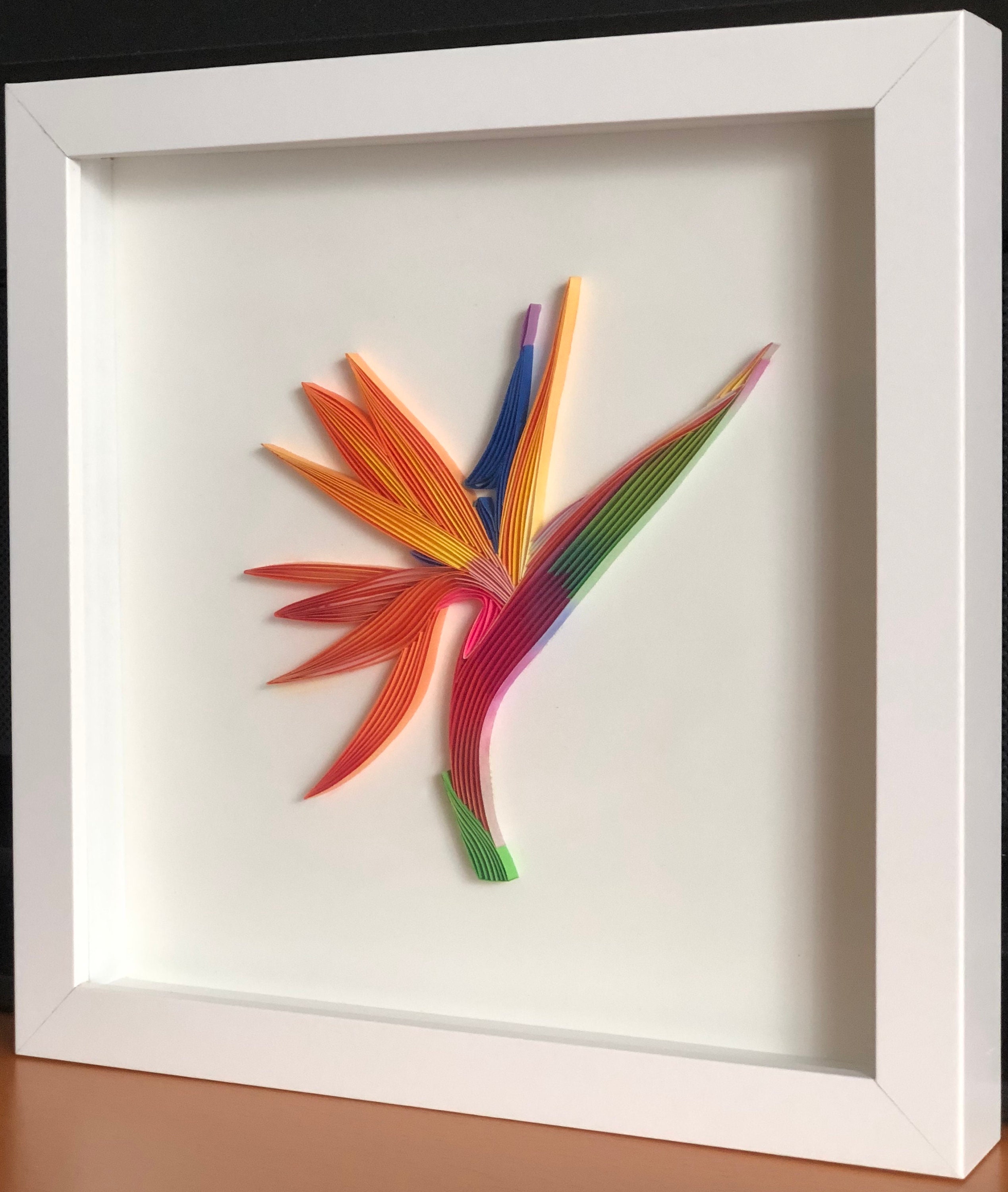 Quilled Bird of Paradise Flower 3D Art Home Decor Unique Etsy