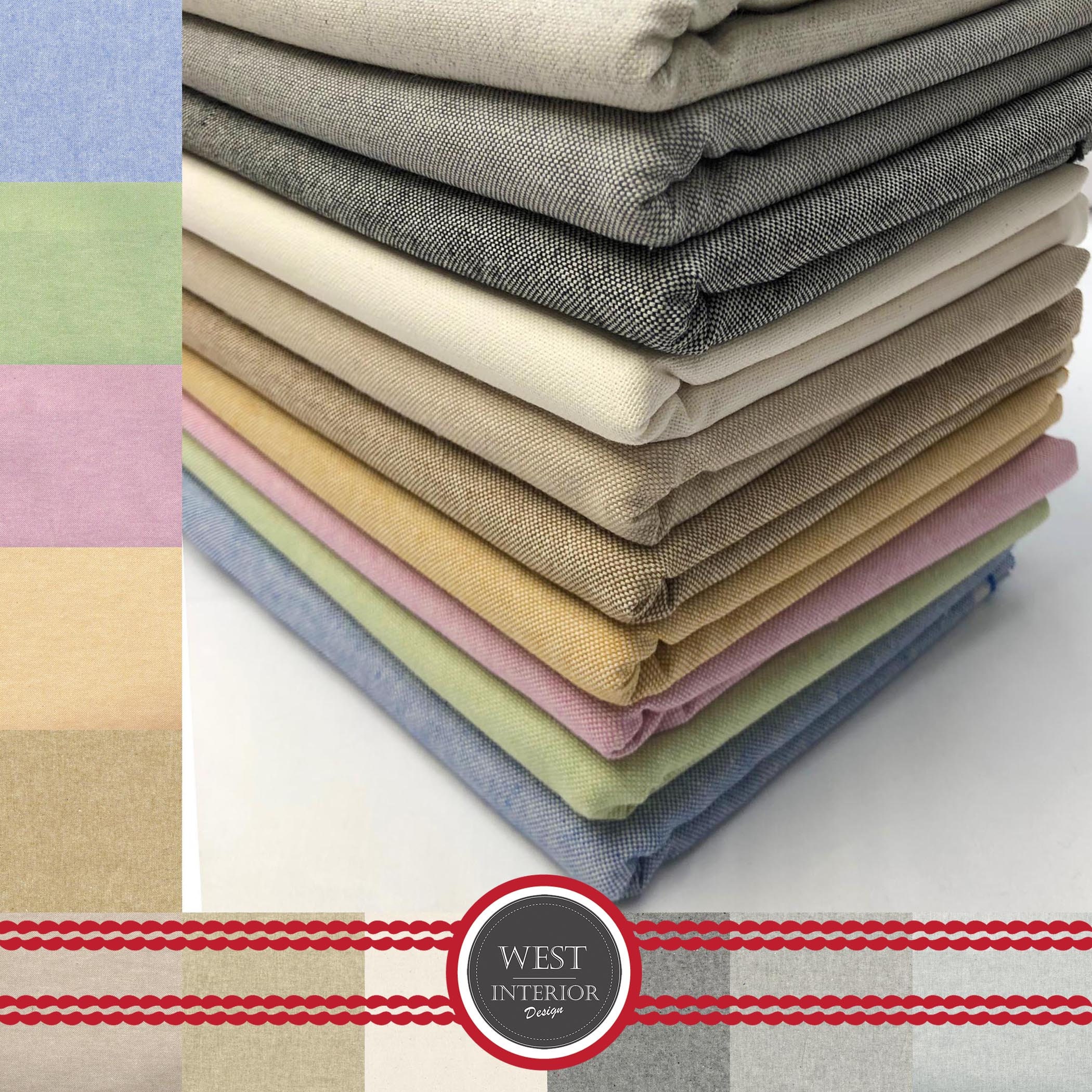 Plain Linen look fabric by the metre. Crafts table runners Etsy