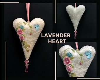 Decorative lavender sachet,  Scented hanging pillows with hand embroidery