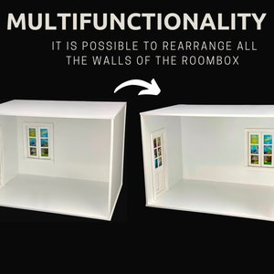 1/12 Scale Dollhouse Roombox: White MDF with Window & Door image 4