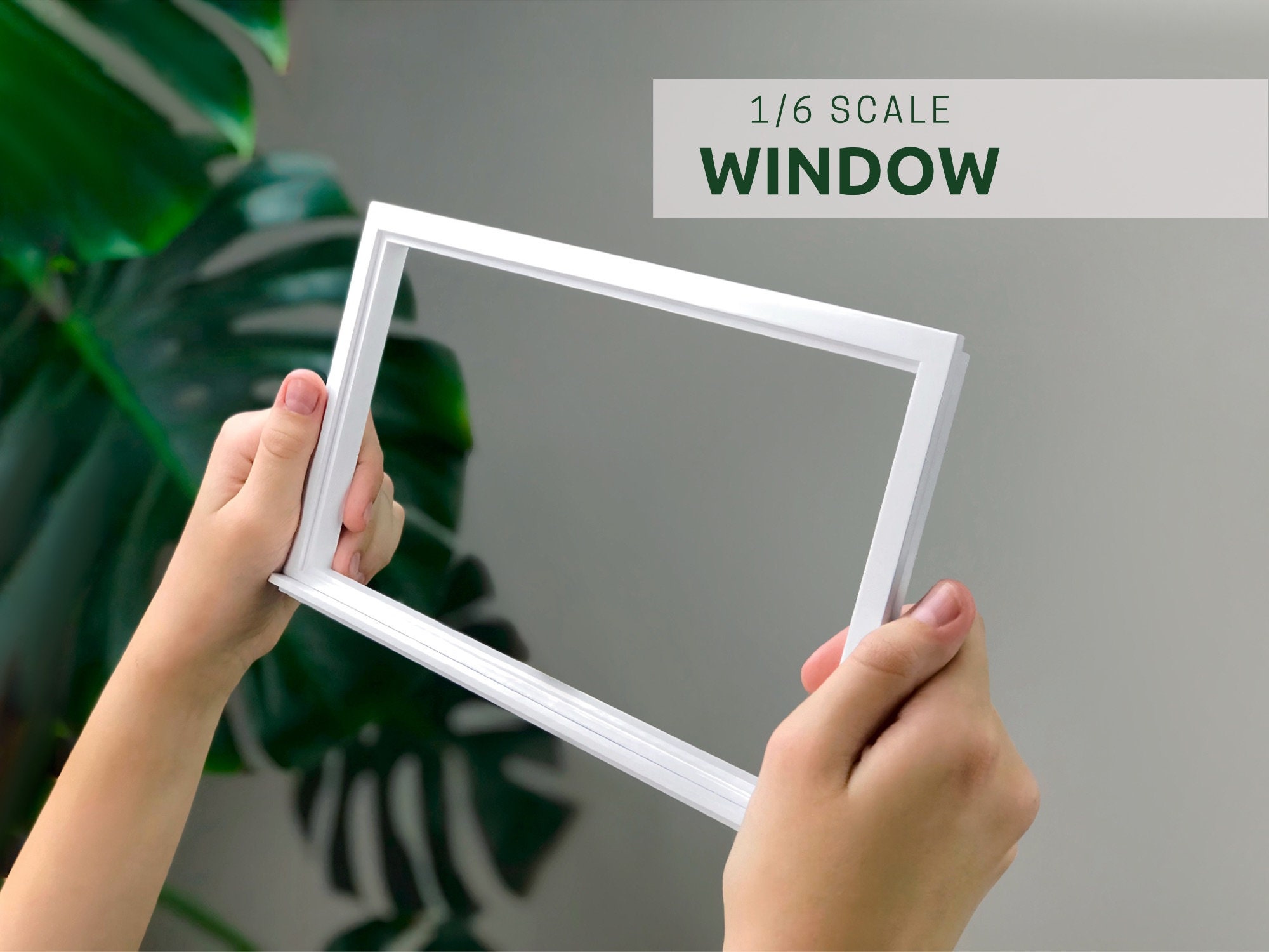 1/6 Scale Dollhouse Window: White Painted Wood, DIY Accessory